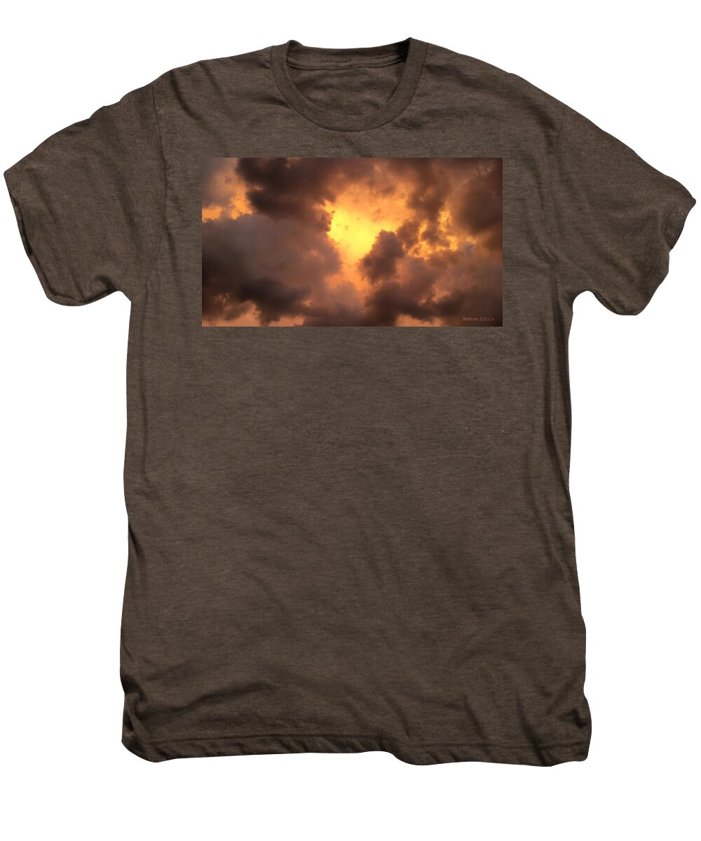 Sunset Men's Premium T-Shirt featuring the photograph Thunderous Sunset by Nathan Little