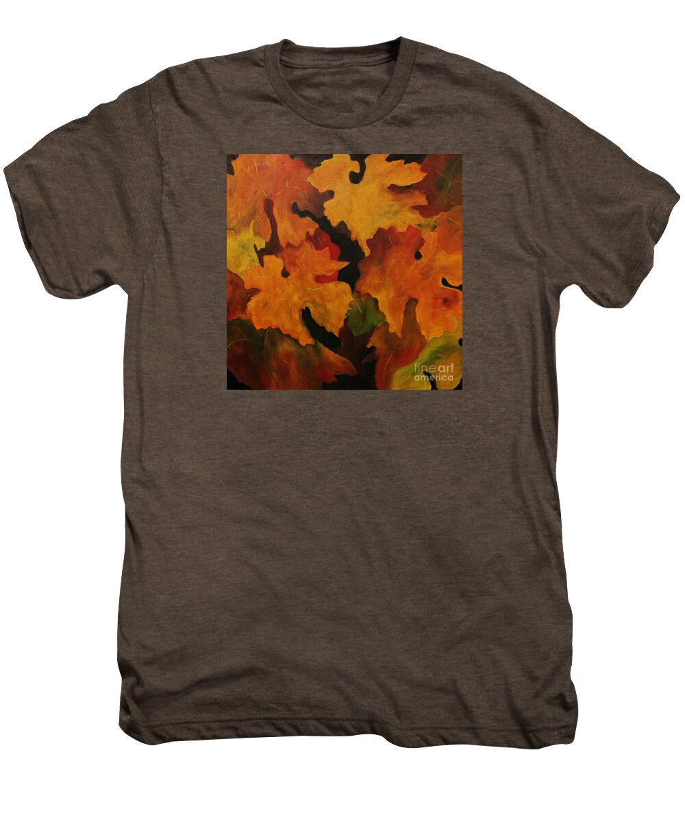 Leaves Men's Premium T-Shirt featuring the painting Vine leaves by John Stuart Webbstock