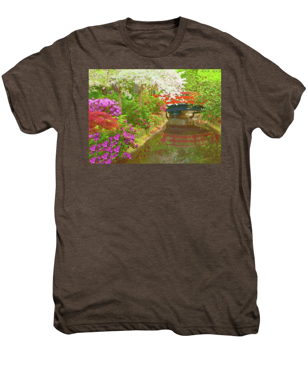 Descanso Men's Premium T-Shirt featuring the photograph Spring at Descanso Gardens - La Canada California by Ram Vasudev