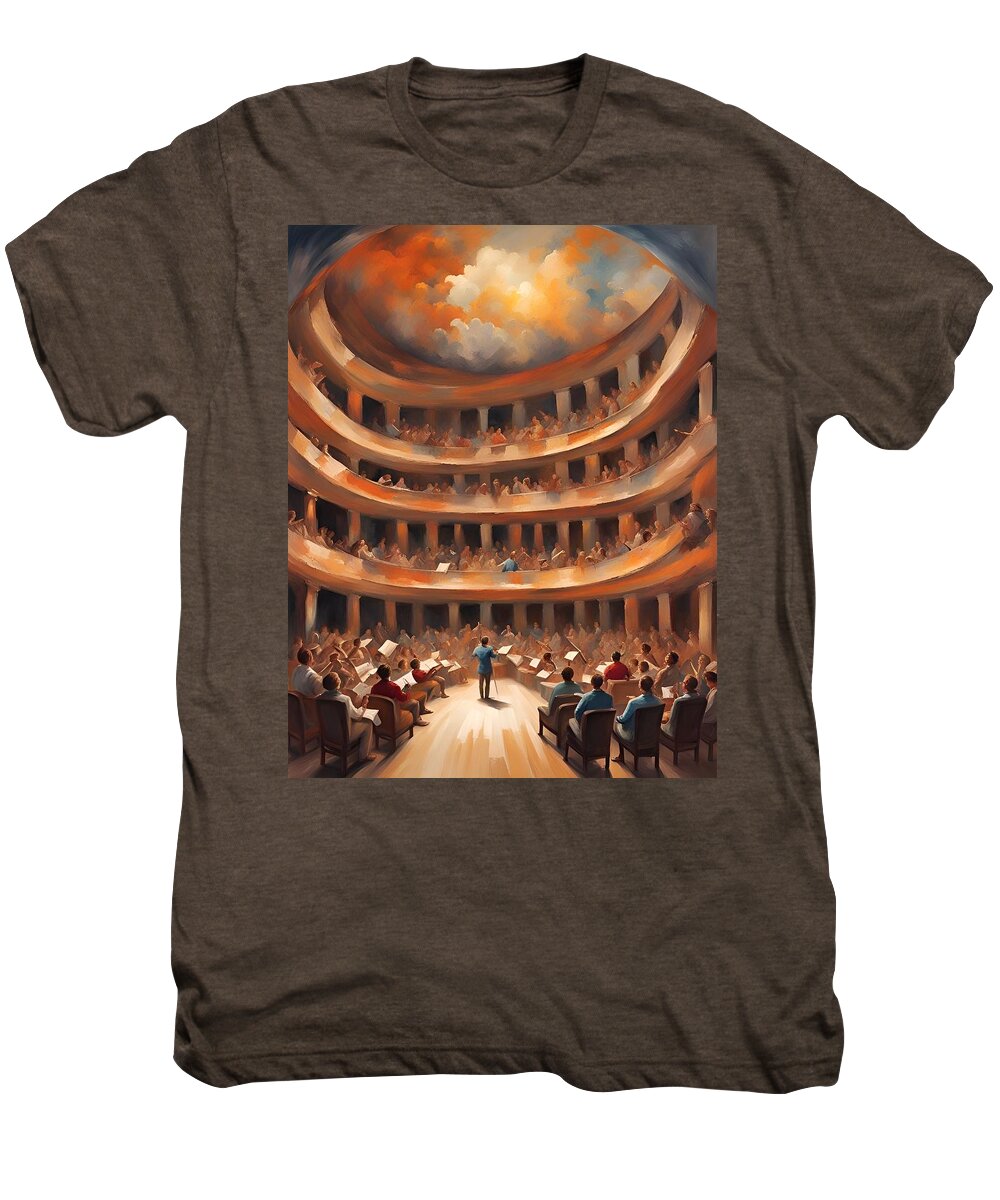 Orchestra Men's Premium T-Shirt featuring the painting Maestro Mark by Mendy Zimmerman