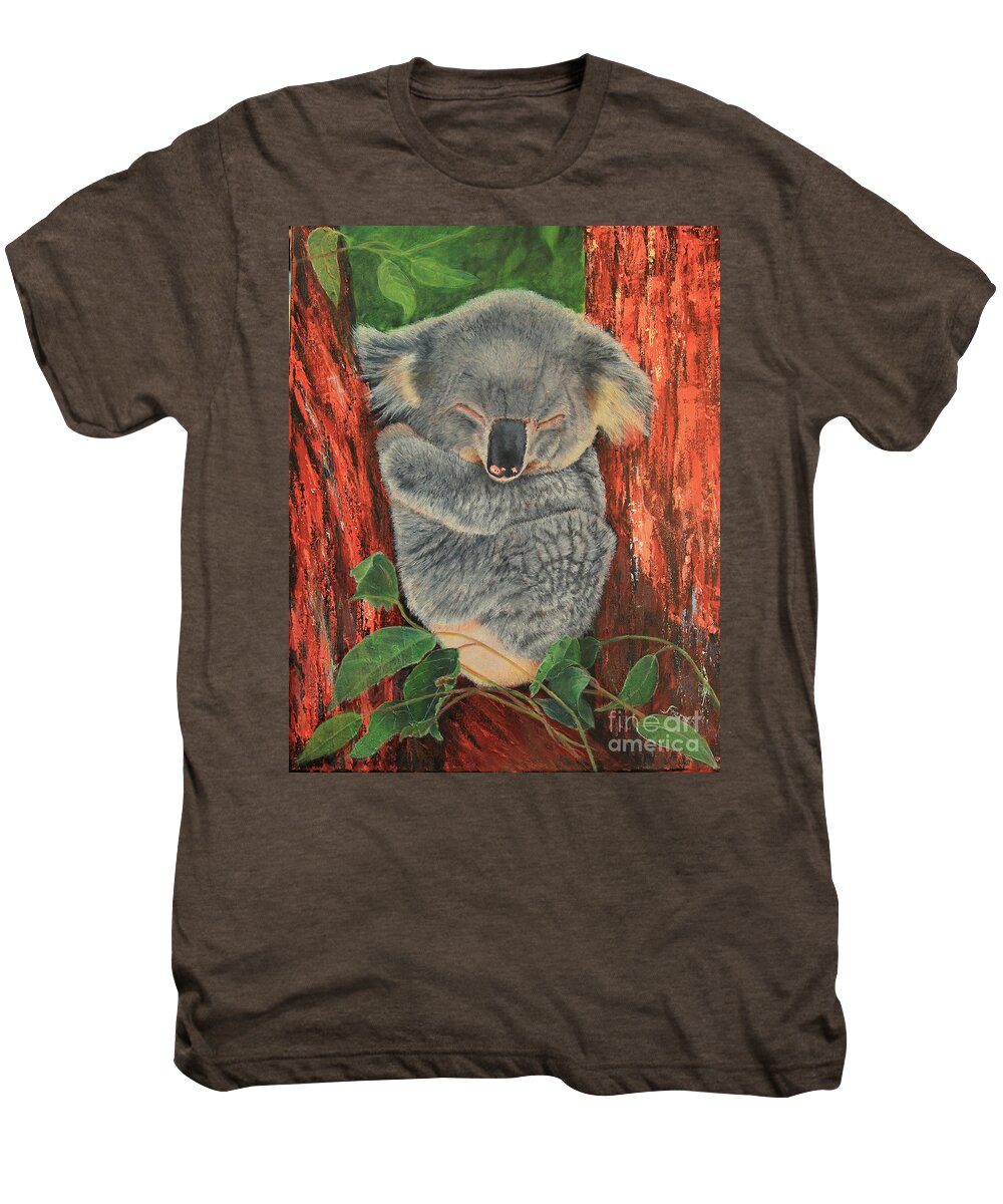Koala Men's Premium T-Shirt featuring the painting Sleeping Koala by Jeanette French