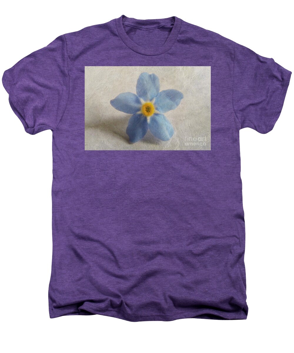 Delicate Men's Premium T-Shirt featuring the photograph Myosotis 'Forget-me-not'- Single Flower by Vix Edwards