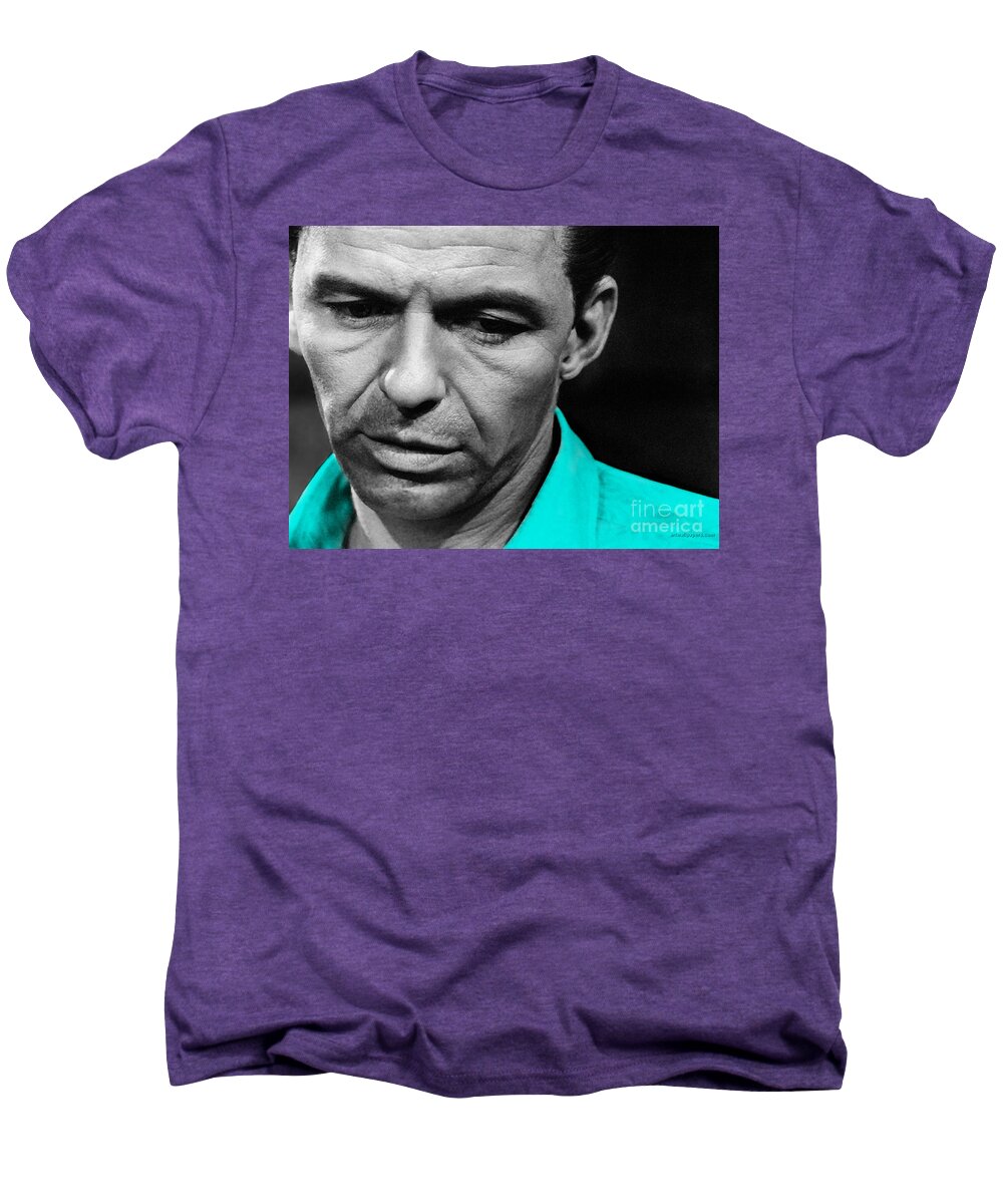 Frank Sinatra Art Men's Premium T-Shirt featuring the mixed media Frank Sinatra Art #8 by Marvin Blaine