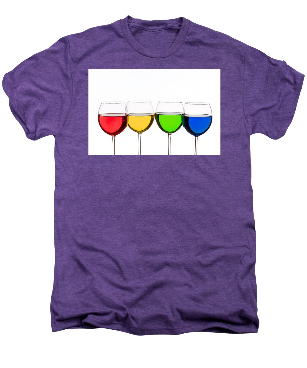 Alcohol Men's Premium T-Shirt featuring the photograph Colorful Wine Glasses #8 by Peter Lakomy