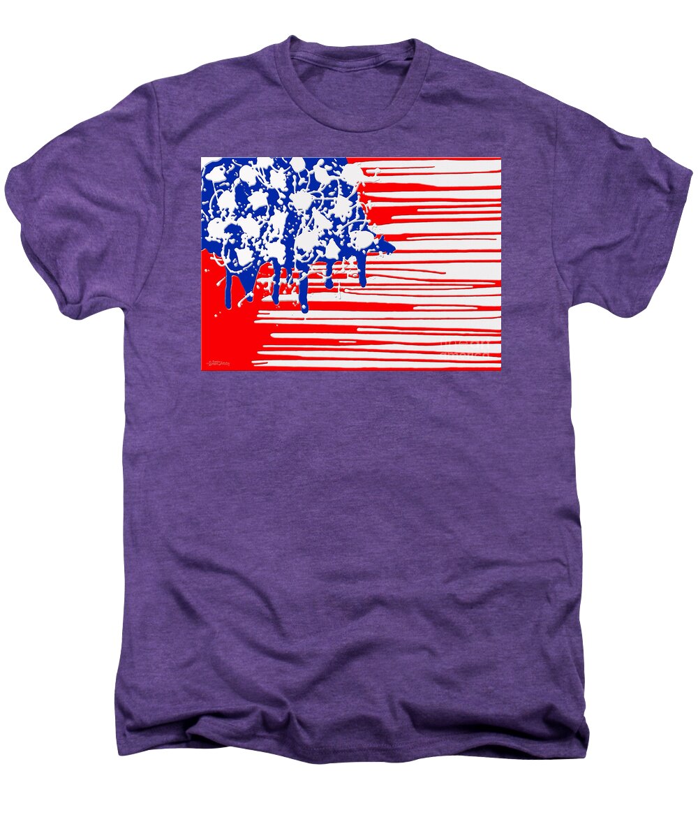 America Men's Premium T-Shirt featuring the digital art A M E R I C A by Cristophers Dream Artistry