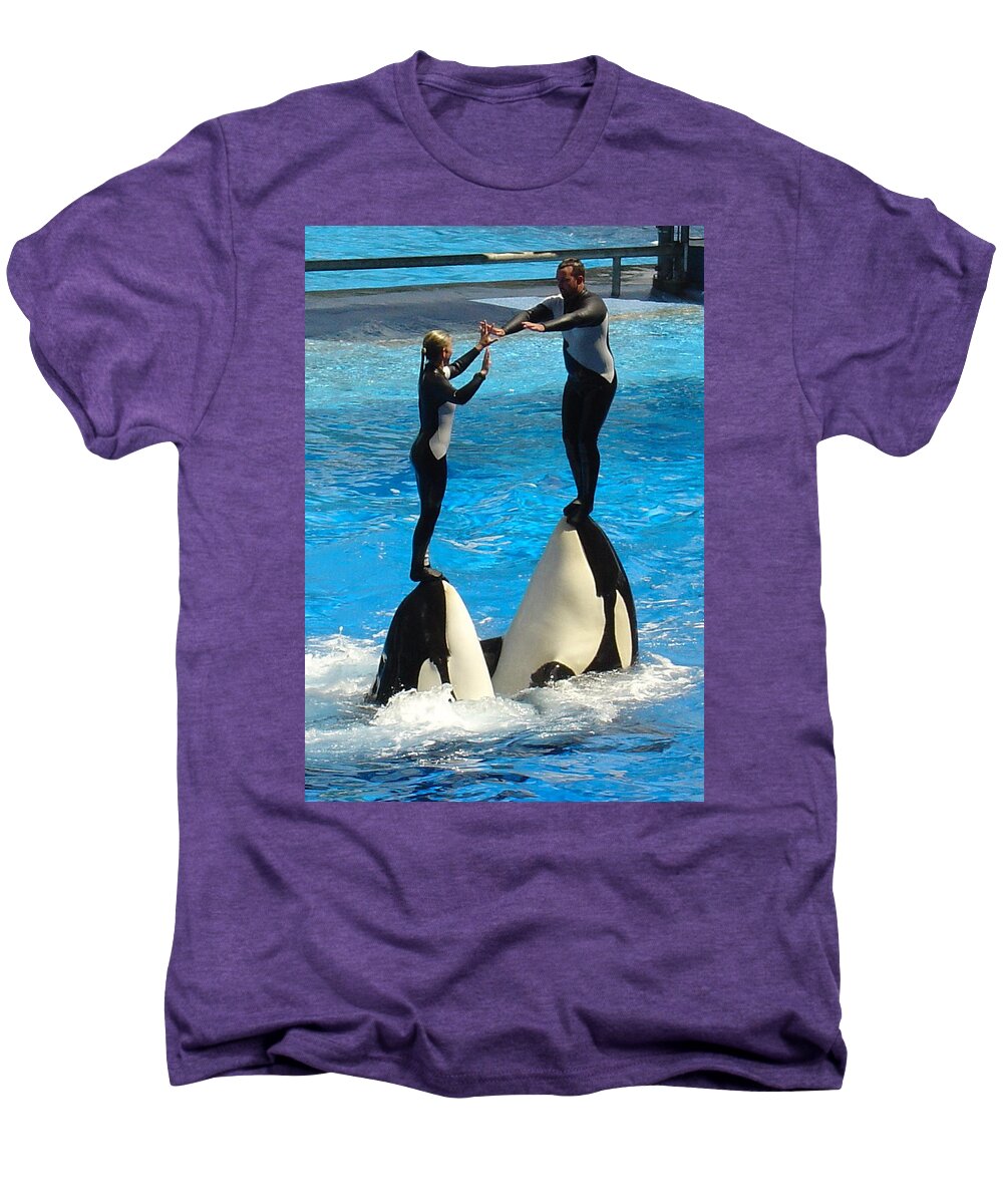 Sea World Men's Premium T-Shirt featuring the photograph Balancing Act by David Nicholls