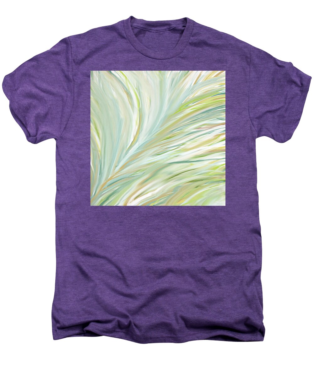 Light Green Men's Premium T-Shirt featuring the painting Blooming Grass by Lourry Legarde