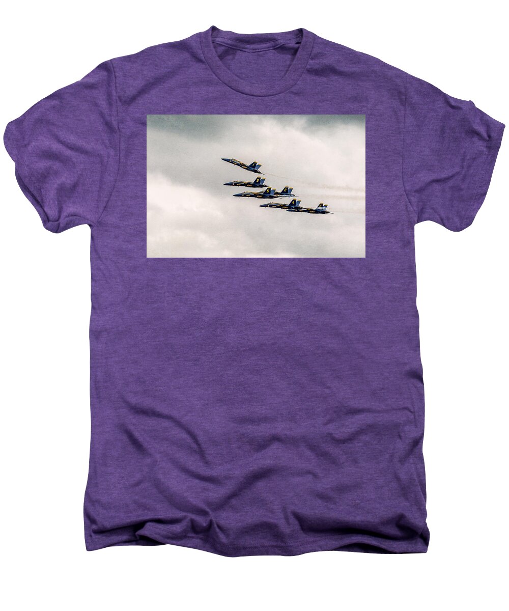 Bethpage Men's Premium T-Shirt featuring the photograph Blue Angels by Eduard Moldoveanu