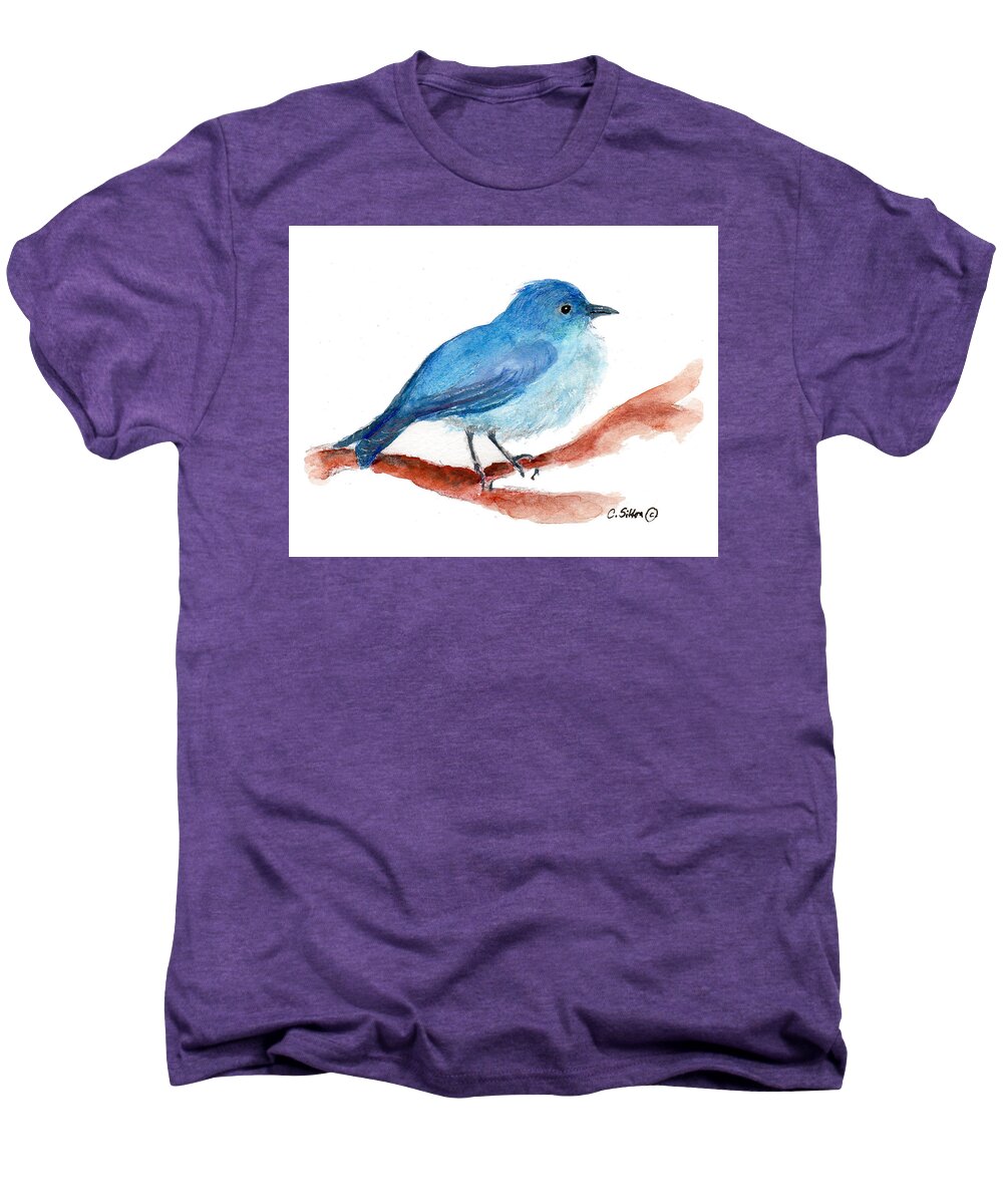 C Sitton Painting Paintings Men's Premium T-Shirt featuring the painting Bluebird by C Sitton