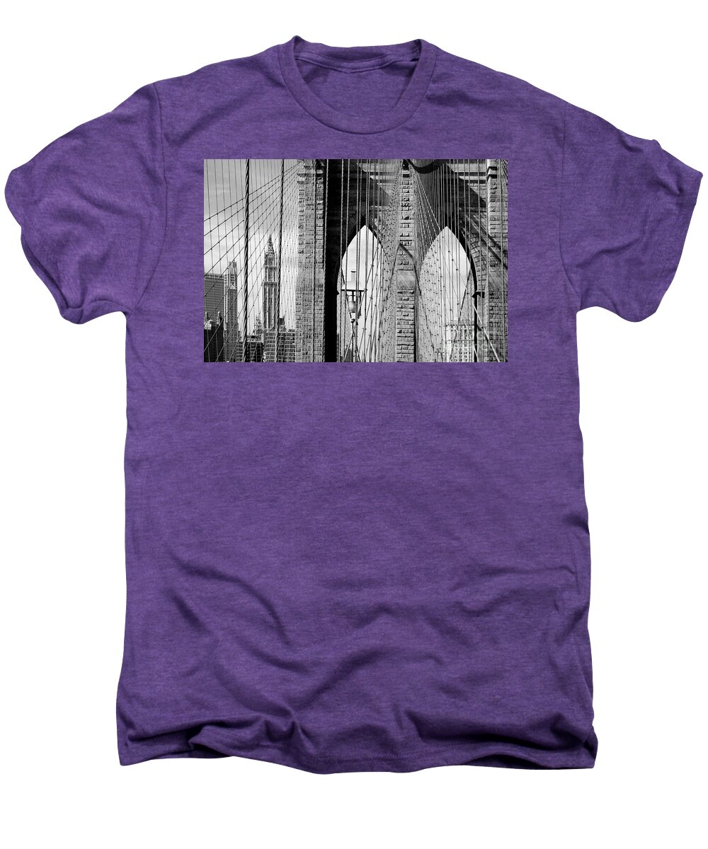 New York City Men's Premium T-Shirt featuring the photograph Brooklyn Bridge New York City USA by Sabine Jacobs