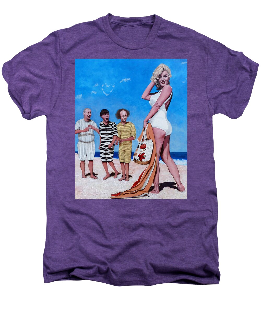Marilyn Monroe Men's Premium T-Shirt featuring the painting Cupid's Arrow by Tom Roderick