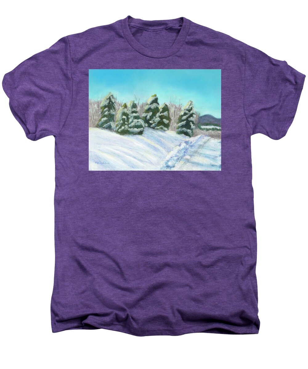 Snow Men's Premium T-Shirt featuring the painting Frozen Sunshine by Arlene Crafton