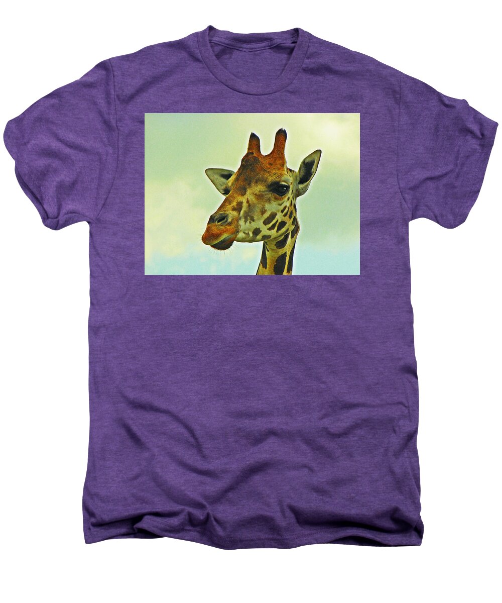 Giraffe Men's Premium T-Shirt featuring the photograph Giraffe by MTBobbins Photography