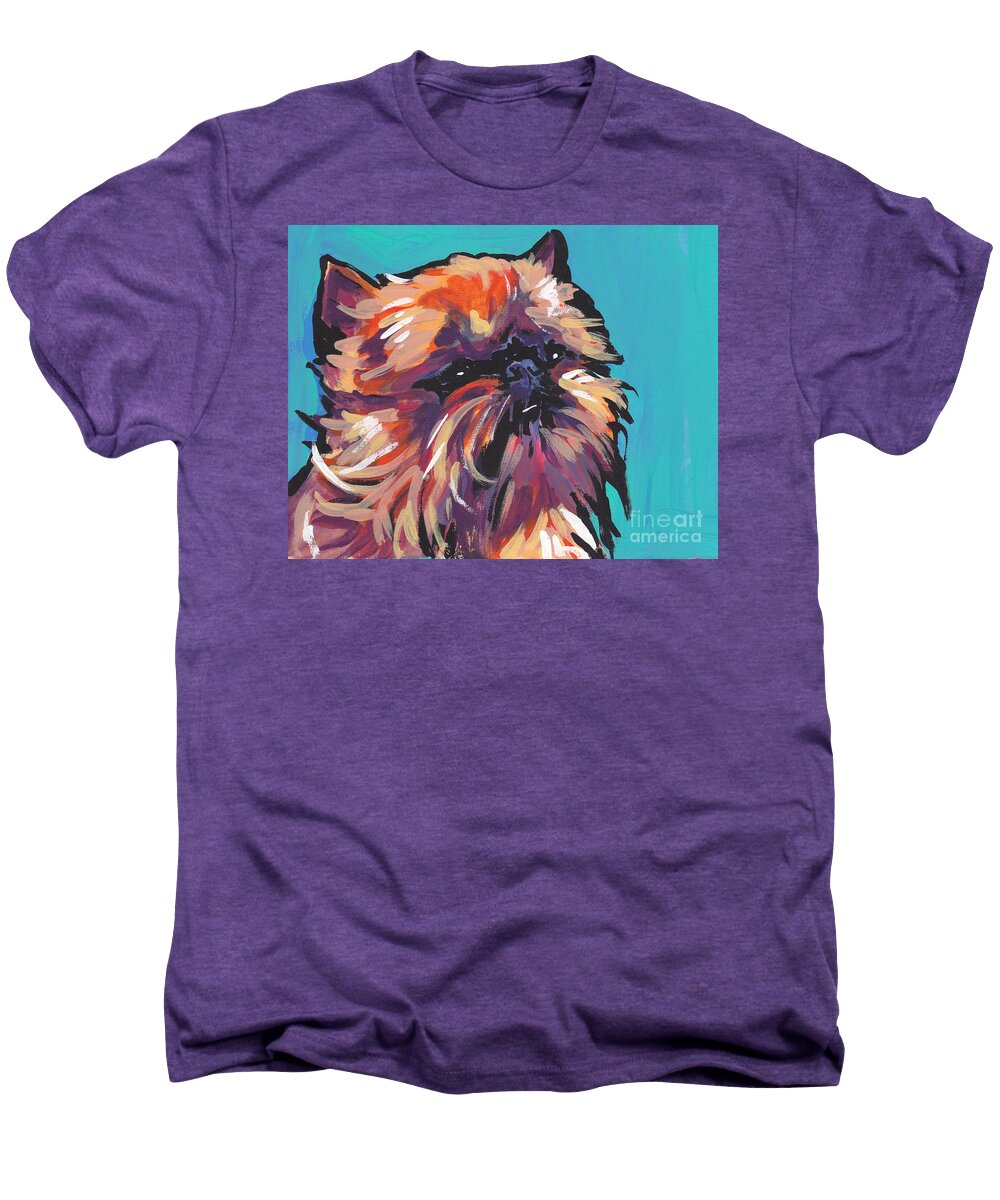 Brussel Griffon Men's Premium T-Shirt featuring the painting Go Griff by Lea S