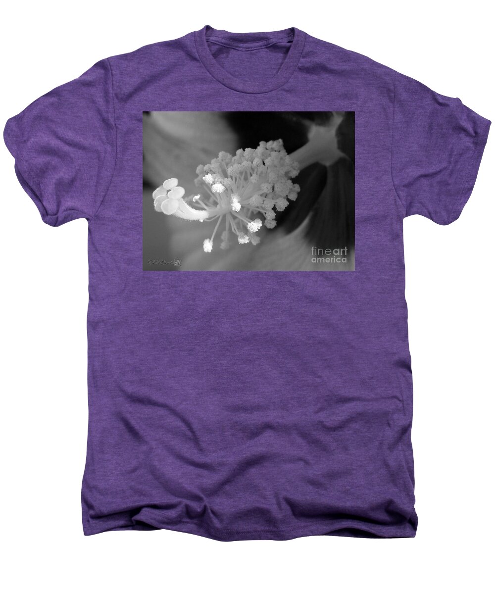 Hibiscus Moscheutos Men's Premium T-Shirt featuring the photograph Hibiscus Moscheutos named Luna Pink Swirl by J McCombie