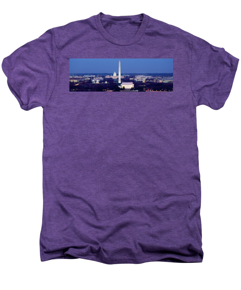 Photography Men's Premium T-Shirt featuring the photograph High Angle View Of A City, Washington by Panoramic Images