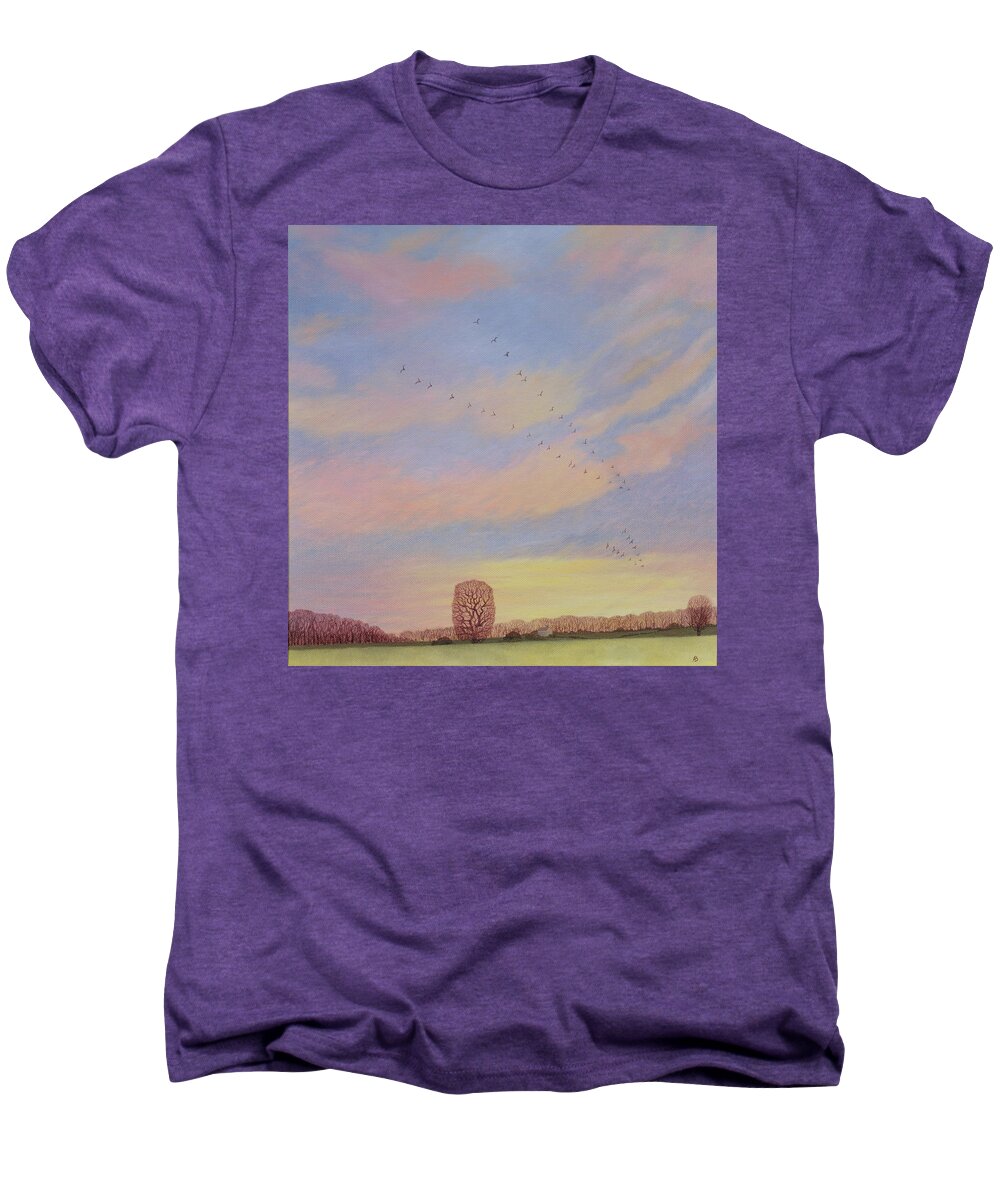 Rural Men's Premium T-Shirt featuring the photograph Homeward, 2004 Oil On Canvas by Ann Brain