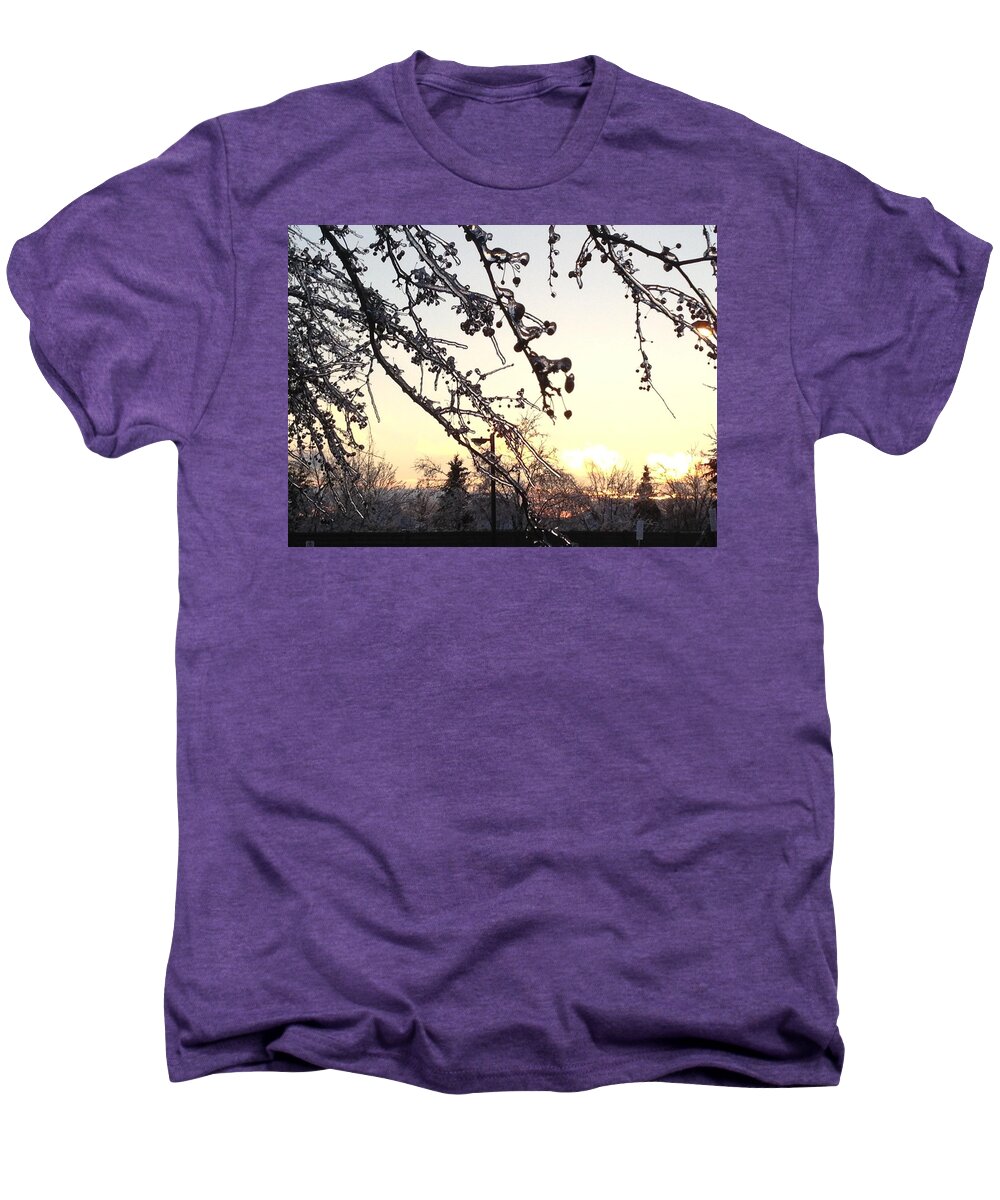 Sunset Men's Premium T-Shirt featuring the photograph Icy Sunset by Pema Hou