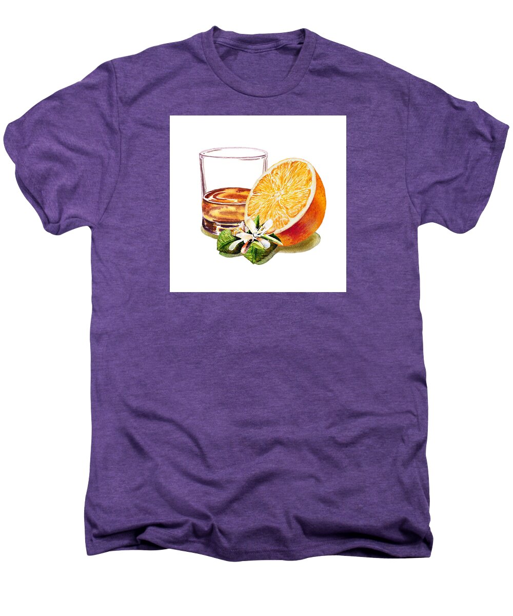 Whiskey Men's Premium T-Shirt featuring the painting Irish Whiskey And Orange by Irina Sztukowski