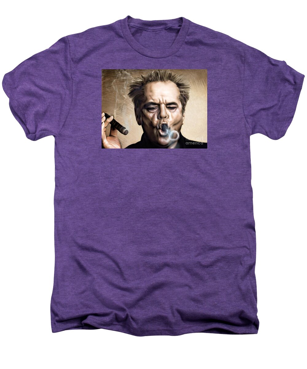 Actor Men's Premium T-Shirt featuring the painting Jack Nicholson by Andrzej Szczerski