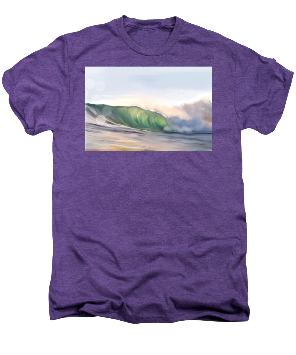 Wave Men's Premium T-Shirt featuring the painting Morning Break by Dawn Harrell