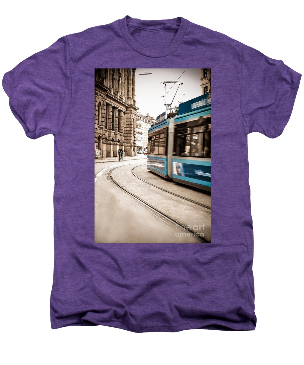 Ancient Men's Premium T-Shirt featuring the photograph Munich city traffic by Hannes Cmarits