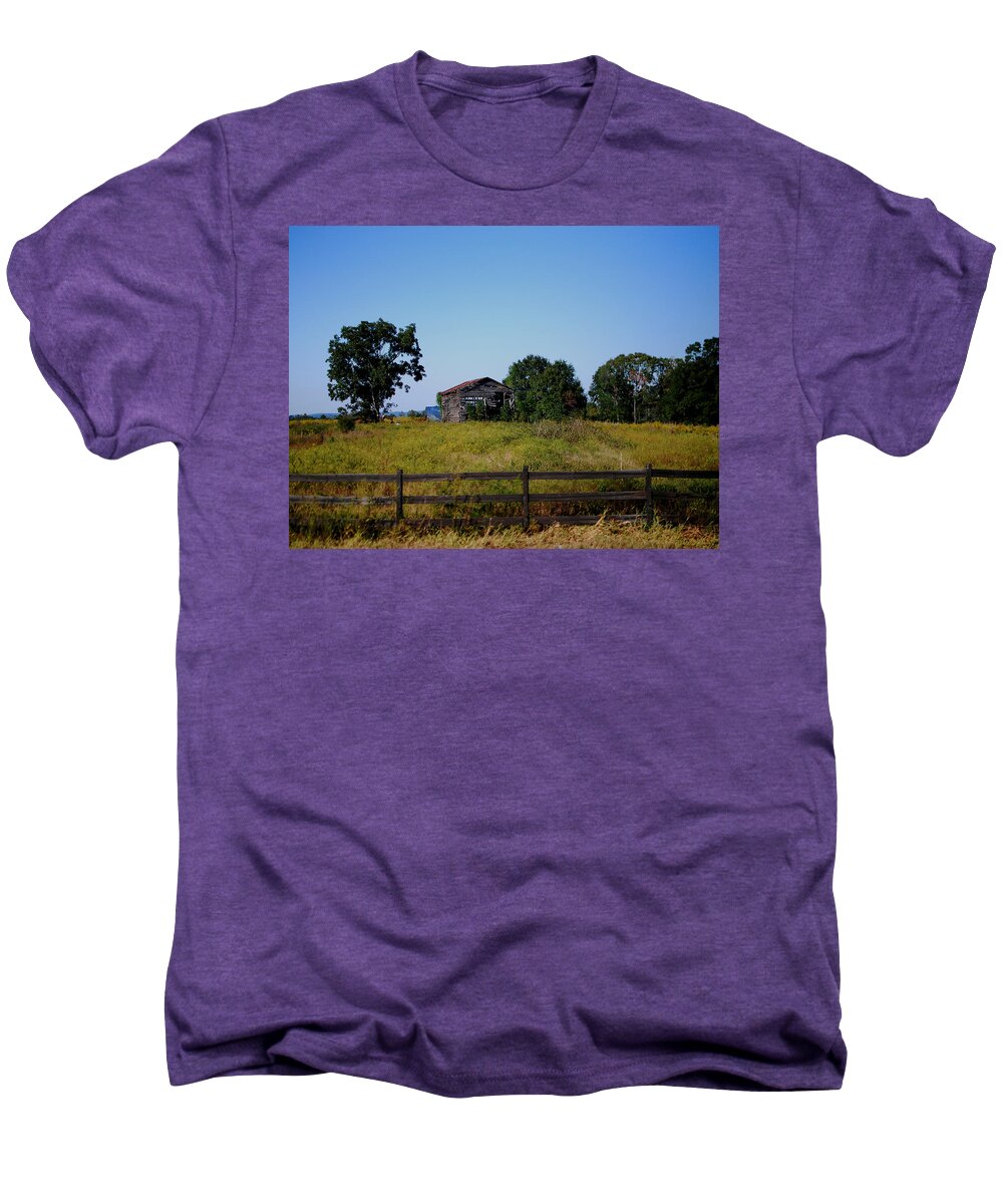 Old Men's Premium T-Shirt featuring the photograph Old Country Barn by Maggy Marsh