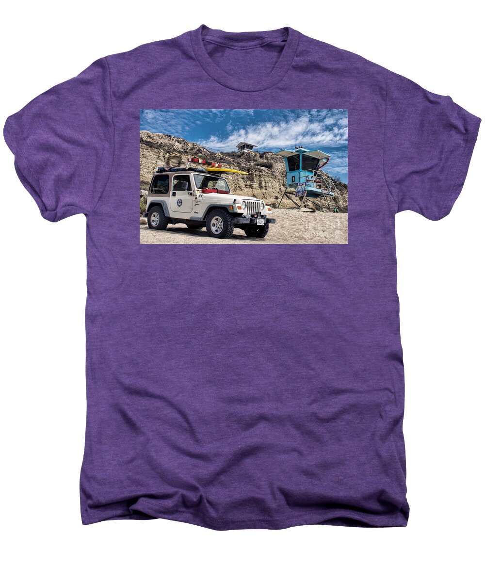 Jeep Men's Premium T-Shirt featuring the photograph On Duty by Peggy Hughes