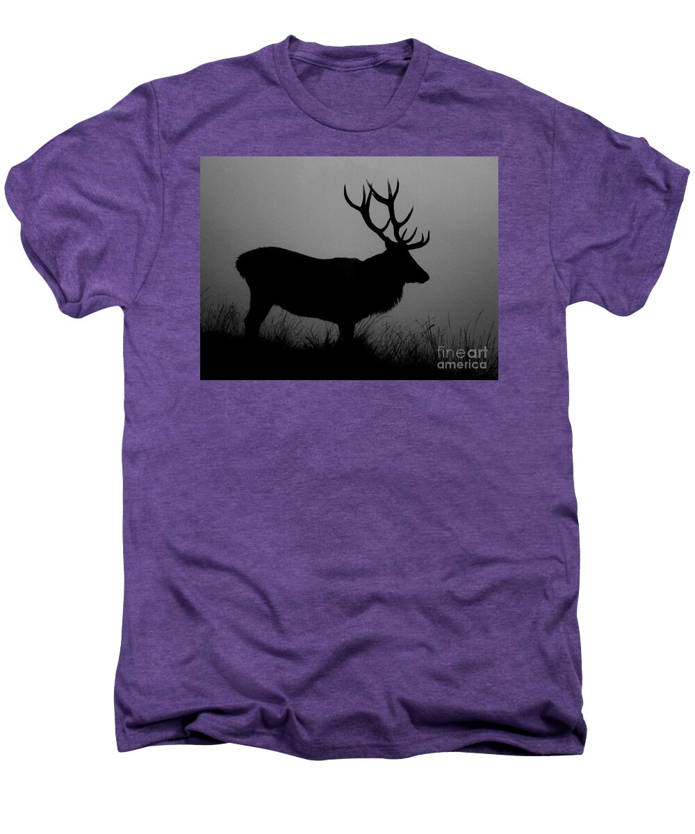 Deer Men's Premium T-Shirt featuring the photograph Wildlife Red Deer Stag Silhouette by Linsey Williams