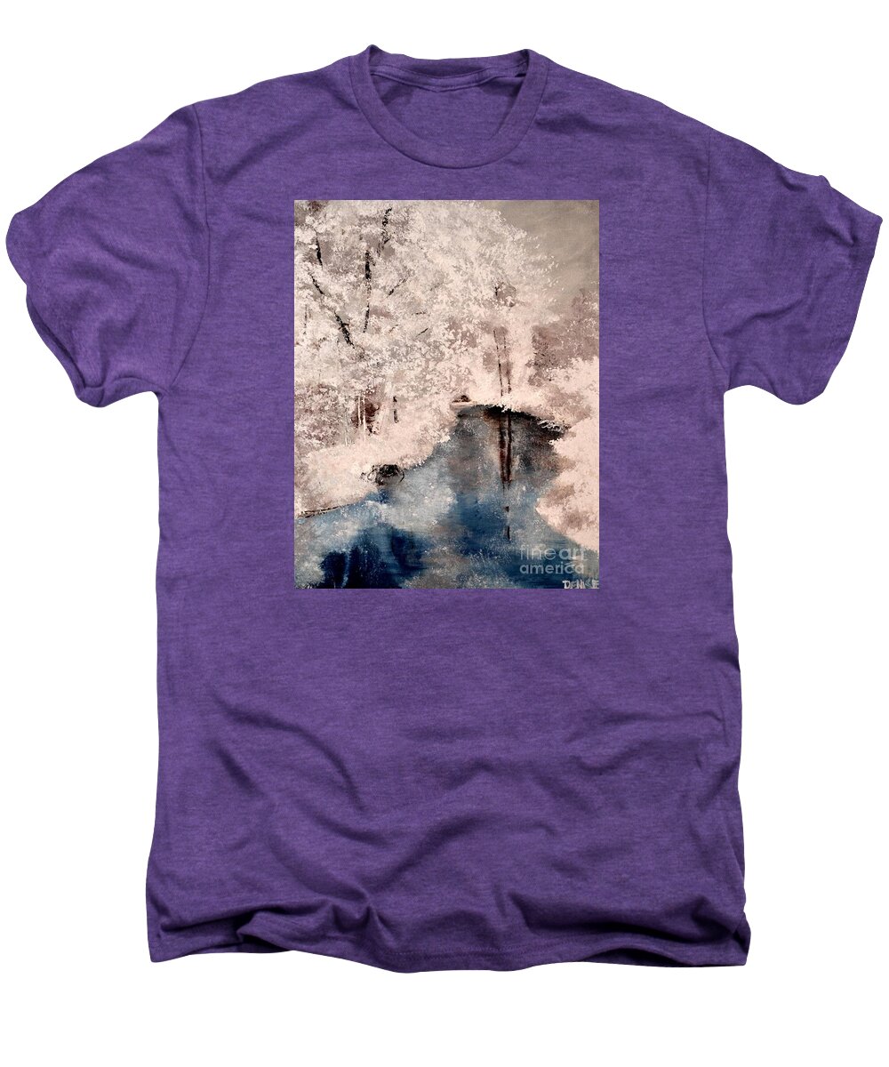 Snow Men's Premium T-Shirt featuring the painting Winter Wonderland by Denise Tomasura
