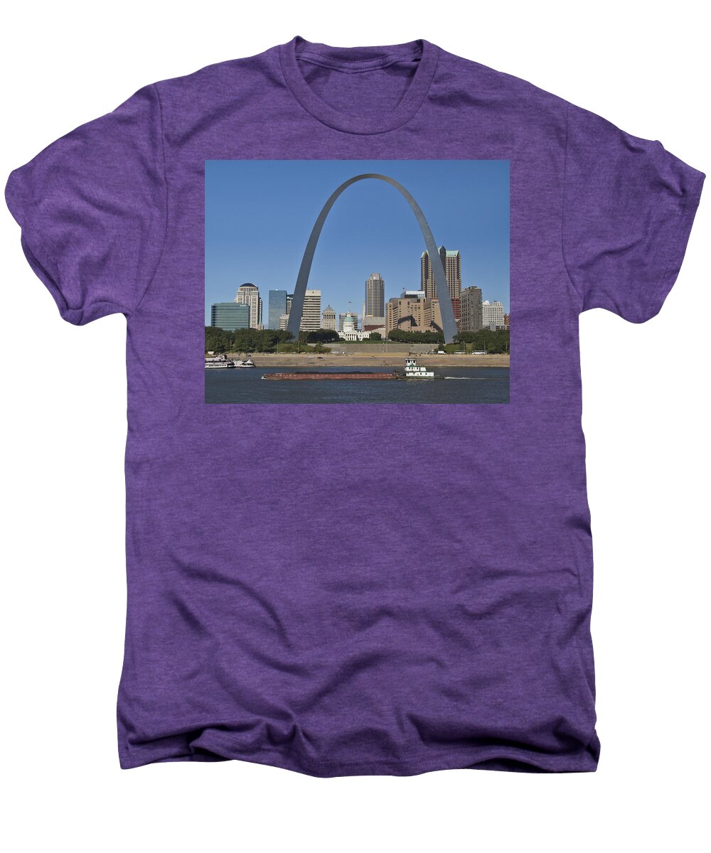 St Louis Arch Men's Premium T-Shirt featuring the photograph St Louis skyline by Garry McMichael