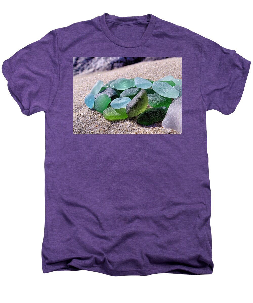 Beach Glass Men's Premium T-Shirt featuring the photograph Sunkissed Glass by Janice Drew
