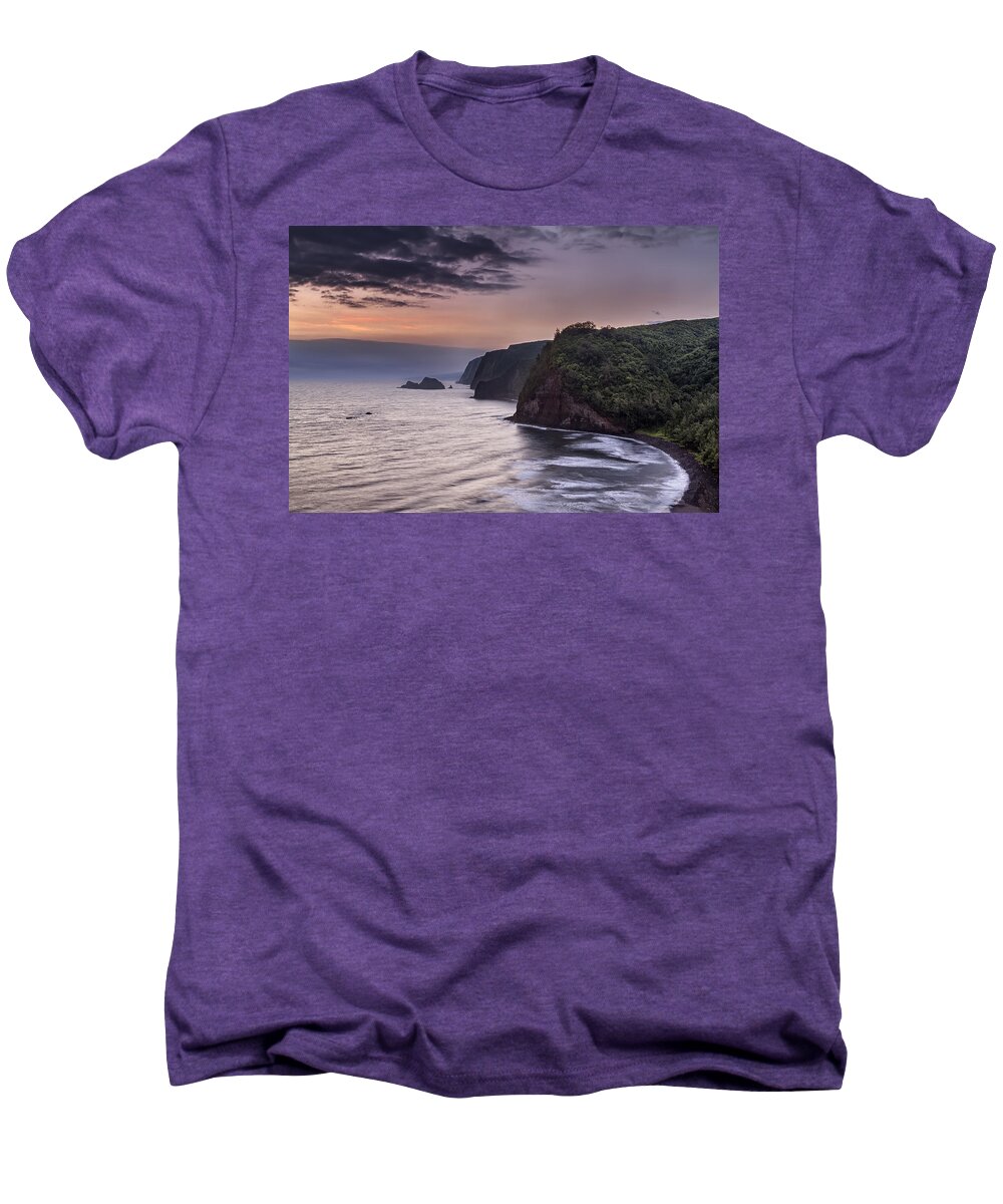 Big Island Men's Premium T-Shirt featuring the photograph Sunrise over Pololu Valley by Eduard Moldoveanu