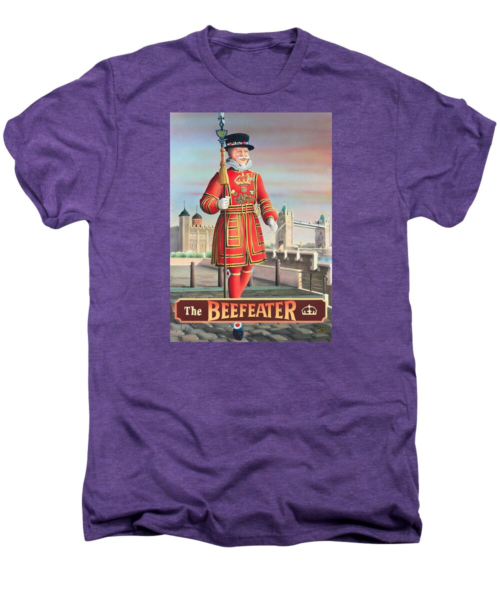 Beefeater Men's Premium T-Shirt featuring the painting The Beefeater by MGL Meiklejohn Graphics Licensing