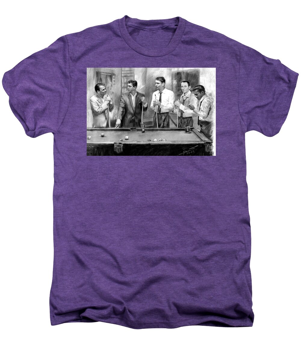 The Rat Pack Men's Premium T-Shirt featuring the drawing The Rat Pack by Viola El