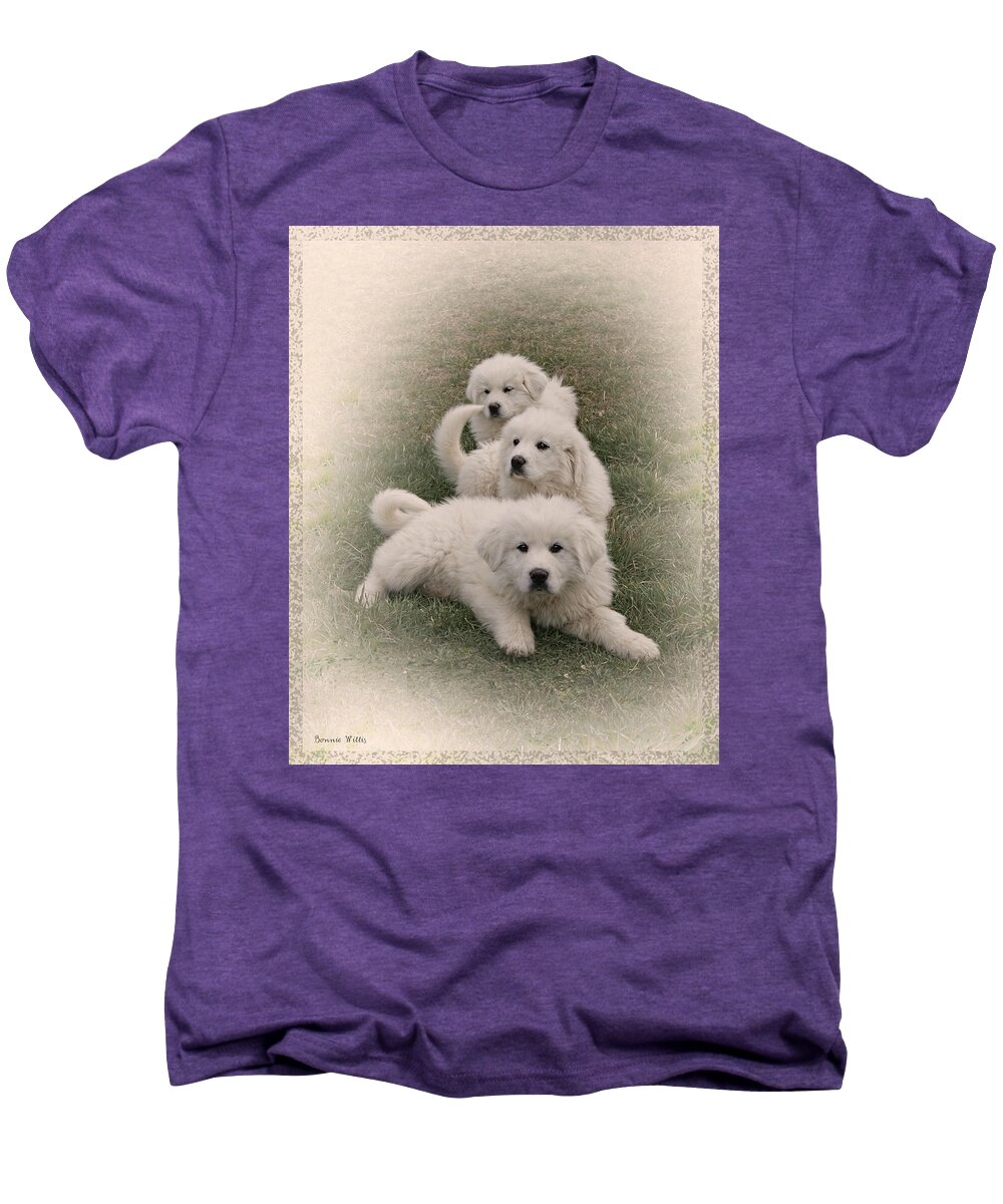Dogs Men's Premium T-Shirt featuring the photograph The Three by Bonnie Willis
