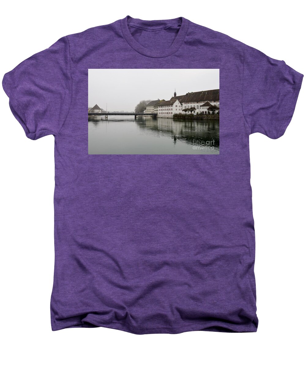 Wengi Bridge Men's Premium T-Shirt featuring the photograph Wengi bridge in Winter by Felicia Tica