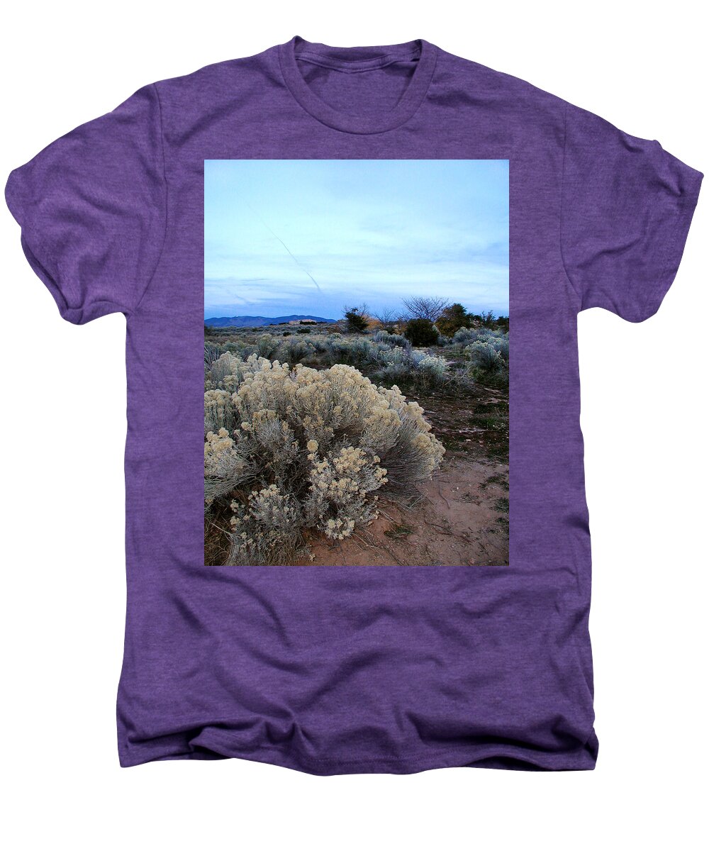Santa Fe Men's Premium T-Shirt featuring the photograph A Desert View after Sunset by Kathleen Grace