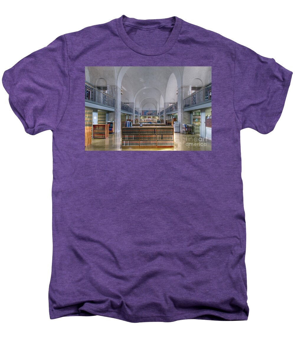 Library Men's Premium T-Shirt featuring the photograph Nebraska State Capitol Library by Art Whitton