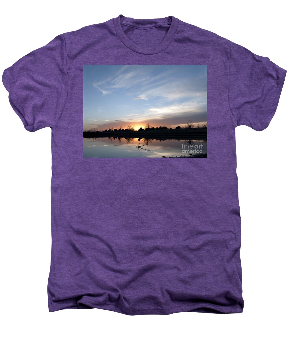 Sunset Men's Premium T-Shirt featuring the photograph Reflected Sunset by Art Whitton