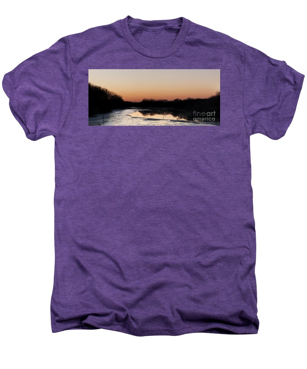 Sunset Men's Premium T-Shirt featuring the photograph Sunset over the Republican River by Art Whitton