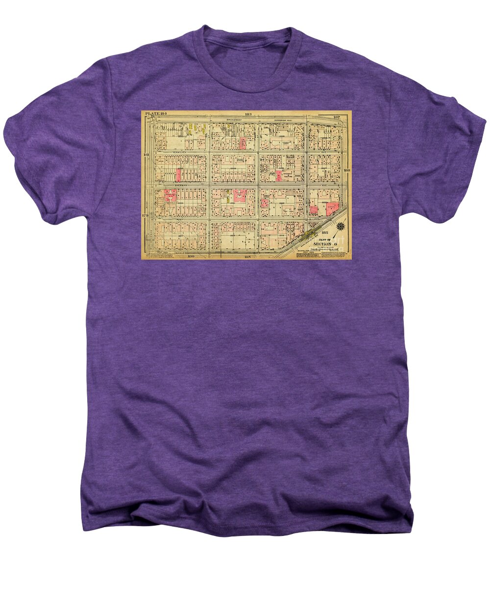 Inwood Men's Premium T-Shirt featuring the photograph 1927 Inwood Map by Cole Thompson