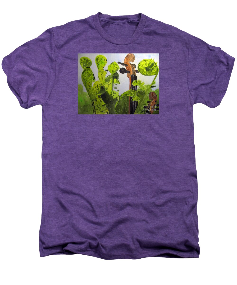 Fiddlehead Men's Premium T-Shirt featuring the painting Fiddleheads by Sandy McIntire