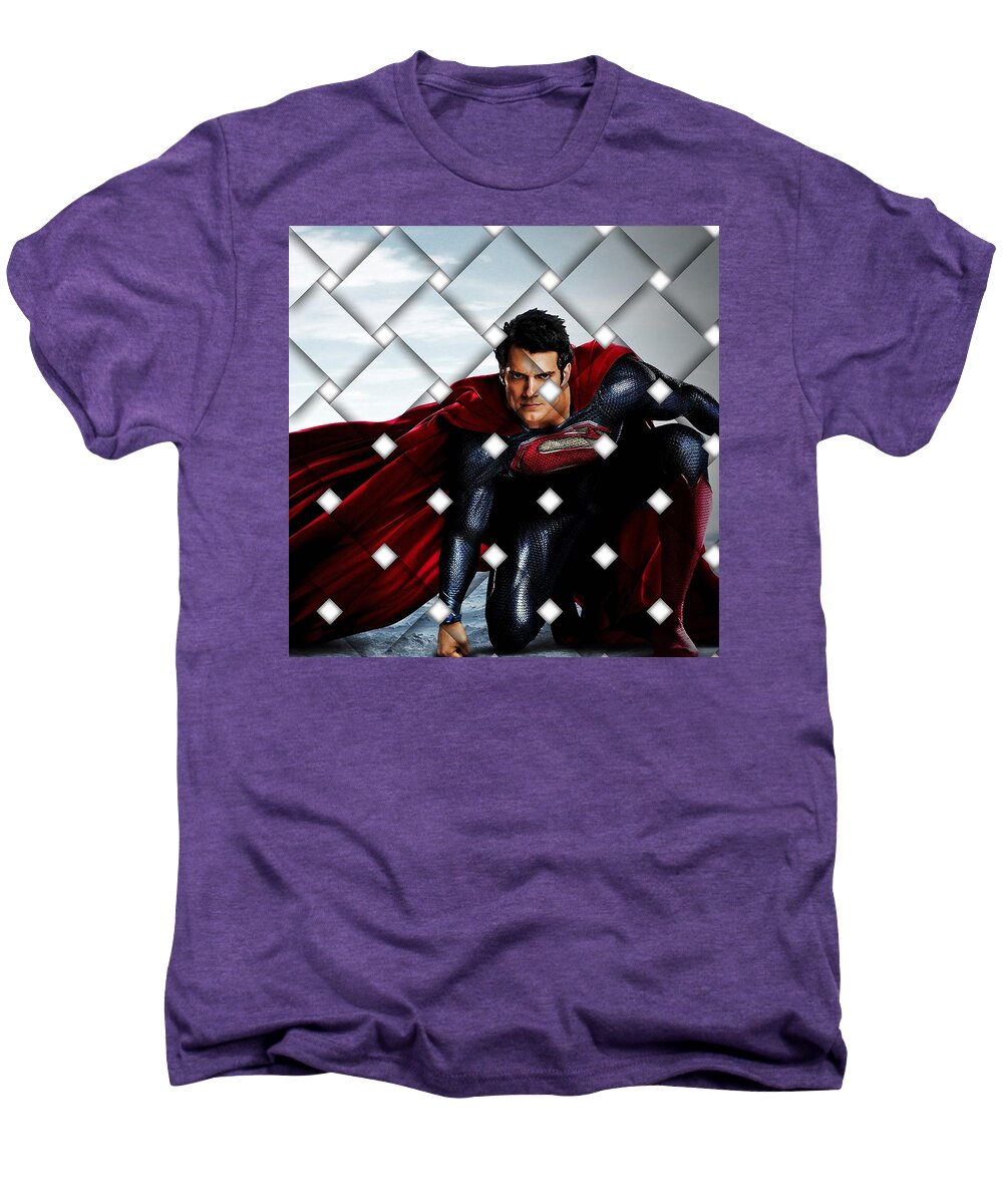  Superheroes Men's Premium T-Shirt featuring the mixed media Superman #5 by Marvin Blaine