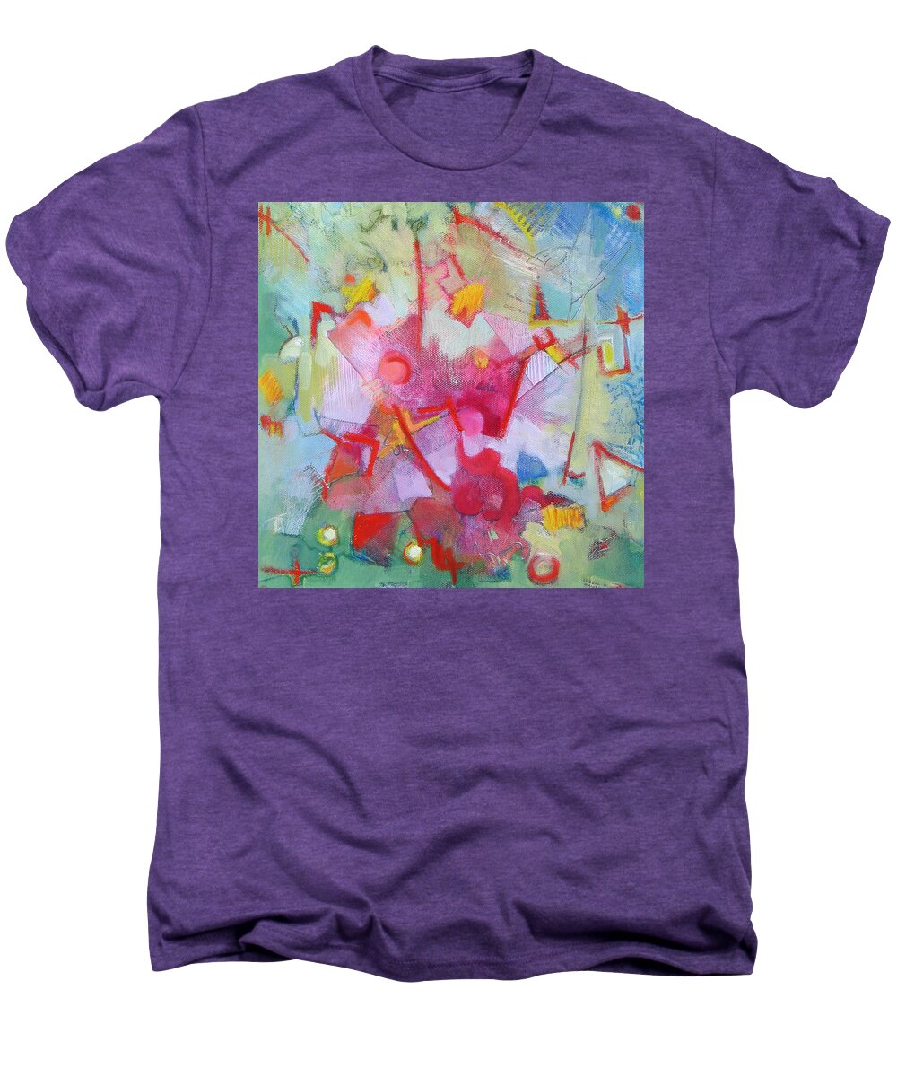 Abstract Men's Premium T-Shirt featuring the painting Abstract 2 with Inscribed Red by Susanne Clark