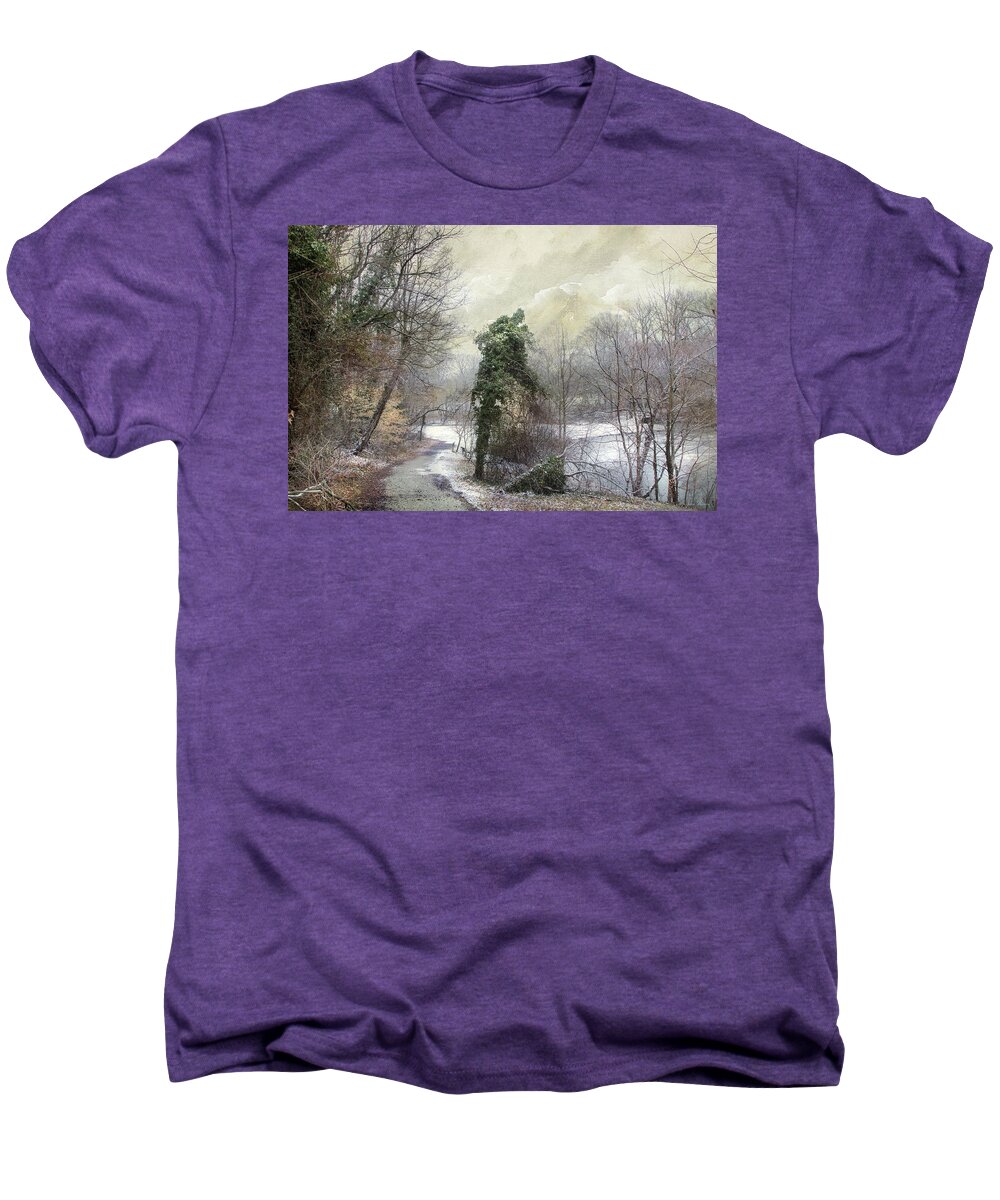 Snowfall Men's Premium T-Shirt featuring the photograph After the first Snowfall by John Rivera