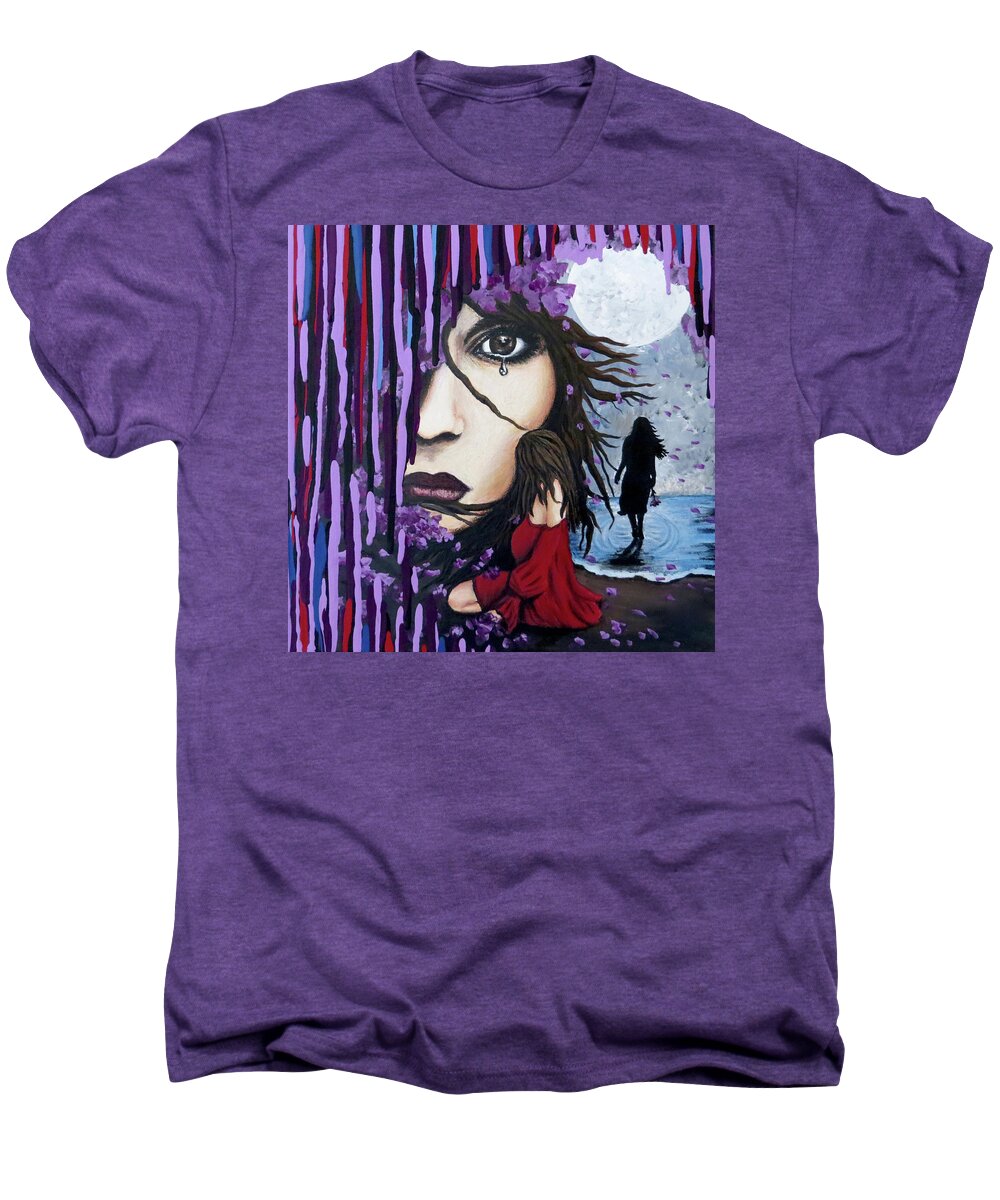 Abstract Men's Premium T-Shirt featuring the painting Alone by Teresa Wing