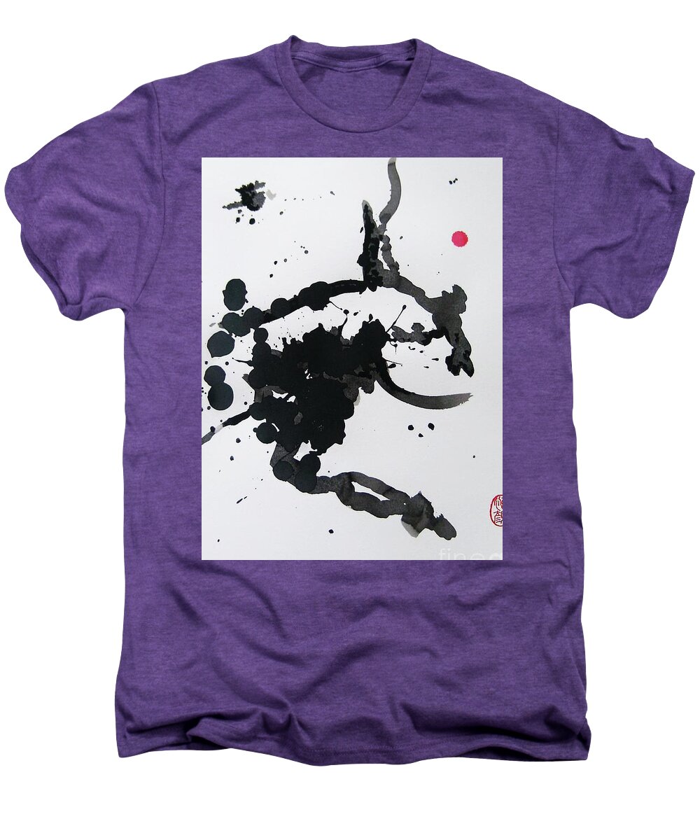 Abstract Men's Premium T-Shirt featuring the painting Asymmetry Inspires Grace by Thea Recuerdo