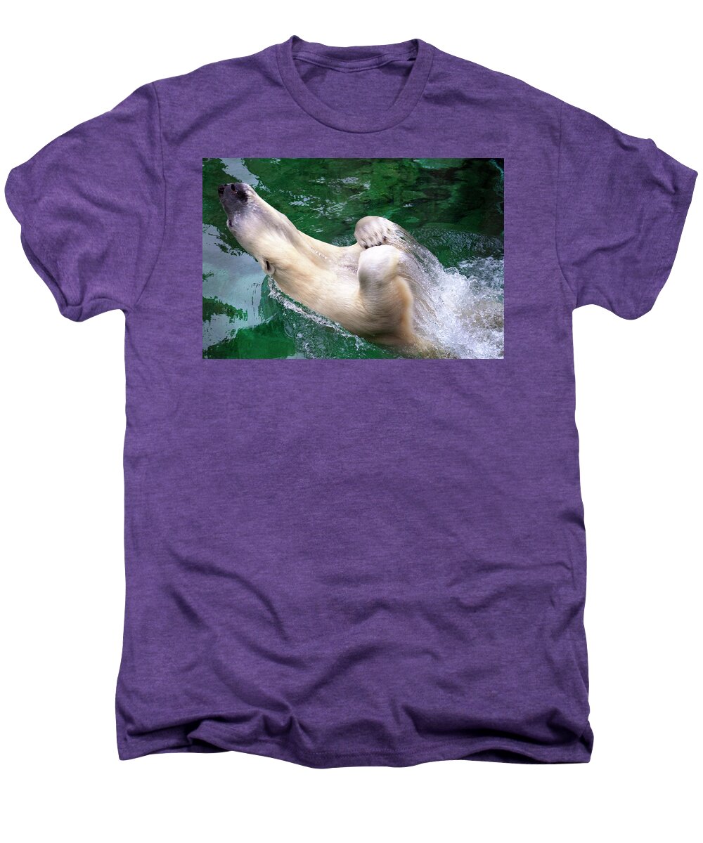 Polar Bear Men's Premium T-Shirt featuring the photograph Backstroke by Miroslava Jurcik