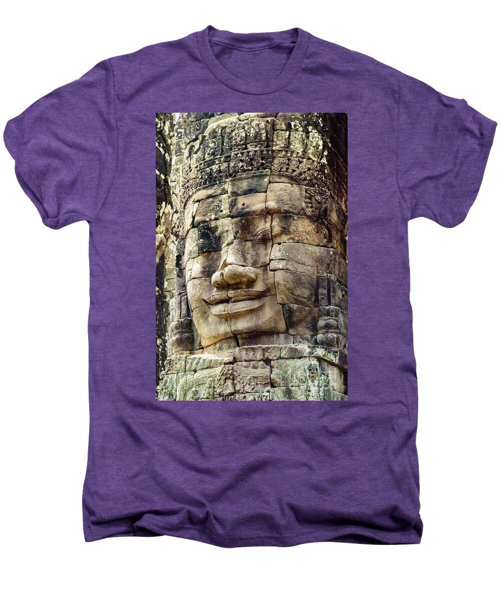 Temple Men's Premium T-Shirt featuring the photograph Bayon 2 by Werner Padarin